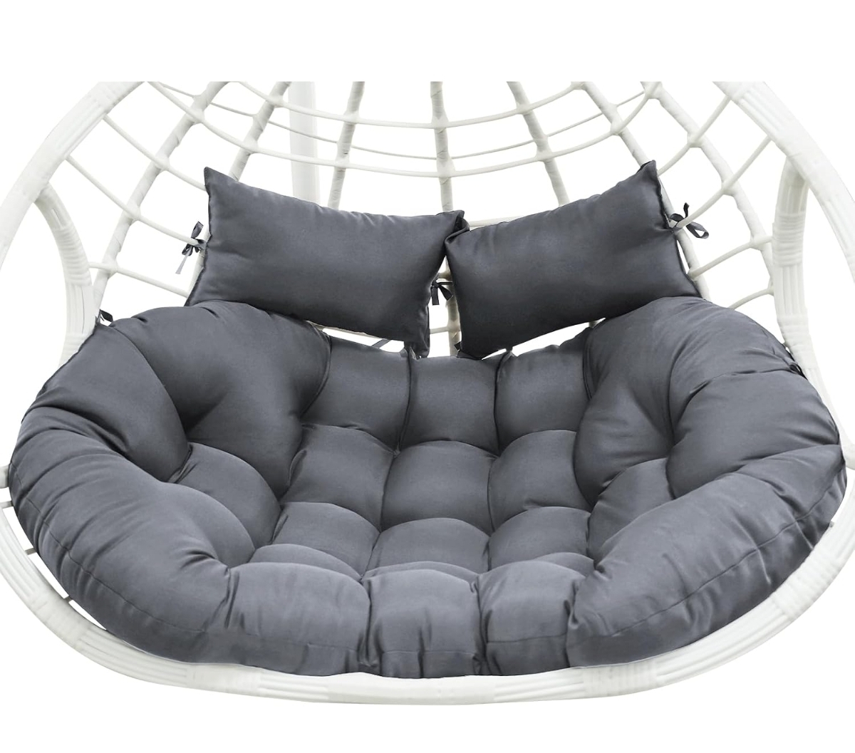 Double Egg Chair Cushion Replacement 55x35in -Thickened Non Removable Double Hanging Egg Chair Cushions, Swing Chair Cushion, Indoor/Outdoor Patio Hanging Basket Chair Cushions.(CHAIR ONLY)