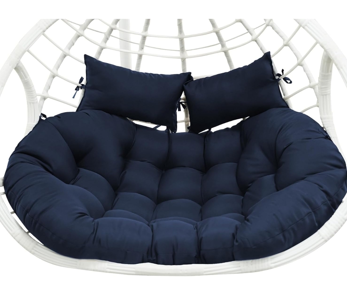 Double Egg Chair Cushion Replacement 55x35in -Thickened Non Removable Double Hanging Egg Chair Cushions, Swing Chair Cushion, Indoor/Outdoor Patio Hanging Basket Chair Cushions.(CHAIR ONLY)