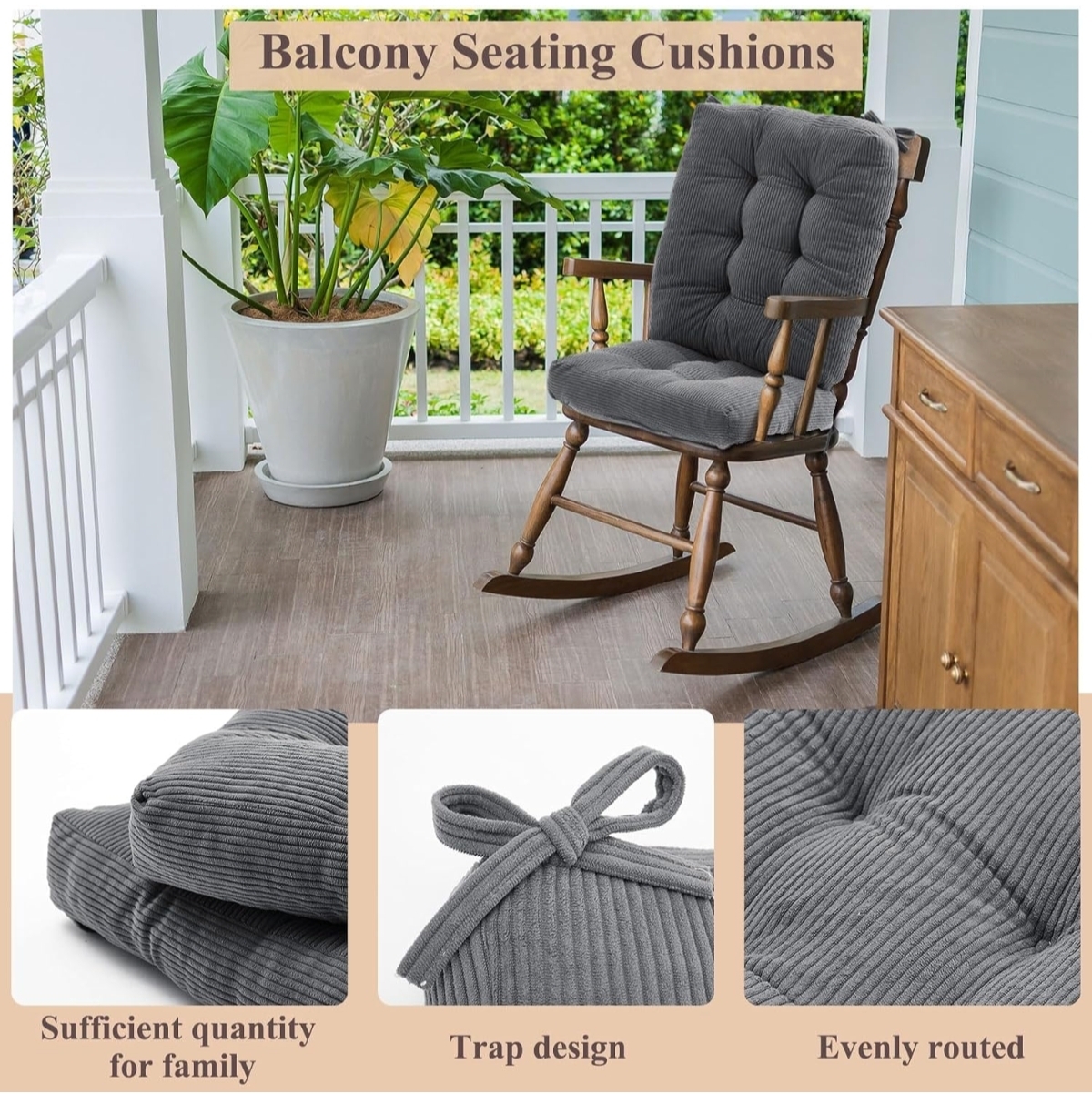 4 Set Outdoor Patio Chair Cushions Corduroy, Red
Tufted Seat Cushion with Ties, for Rocking Chairs Indoor Home Office, Comfortable Replacement Pillow Pads