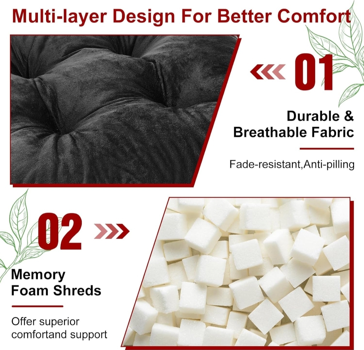 4 Pack Velvet Chair Cushions for Dining Chairs, 16" x 16" Soft Velvet Chair Pads with Ties Comfy Solid Seat Cushion Party Home Office Living Room Outdoor Indoor