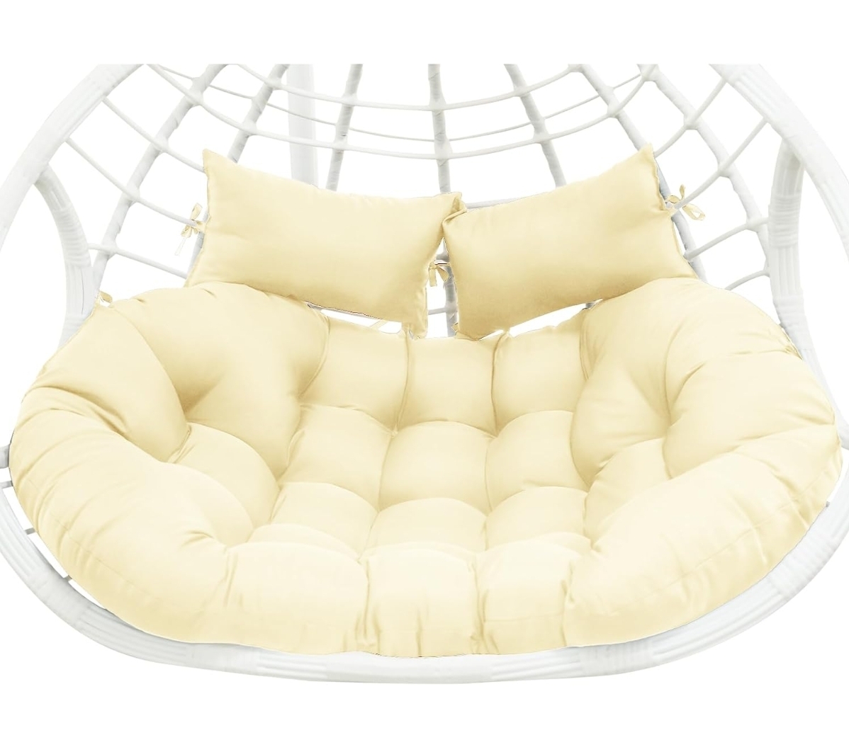 Double Egg Chair Cushion Replacement 55x35in -Thickened Non Removable Double Hanging Egg Chair Cushions, Swing Chair Cushion, Indoor/Outdoor Patio Hanging Basket Chair Cushions.(CHAIR ONLY)