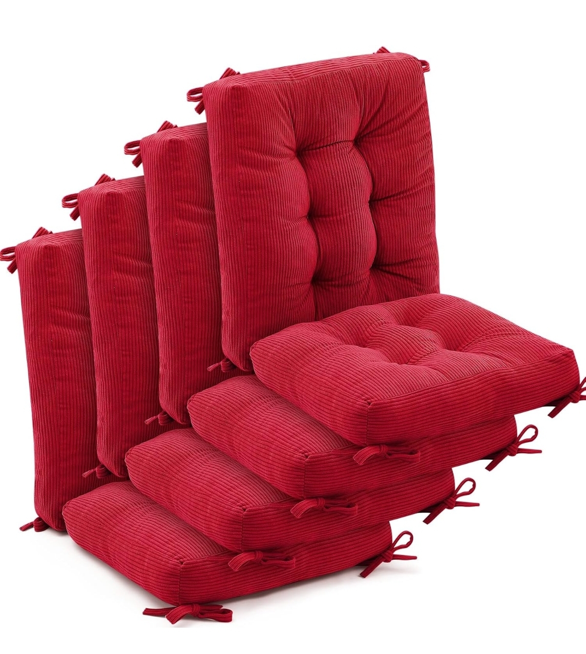 4 Set Outdoor Patio Chair Cushions Corduroy, Red
Tufted Seat Cushion with Ties, for Rocking Chairs Indoor Home Office, Comfortable Replacement Pillow Pads