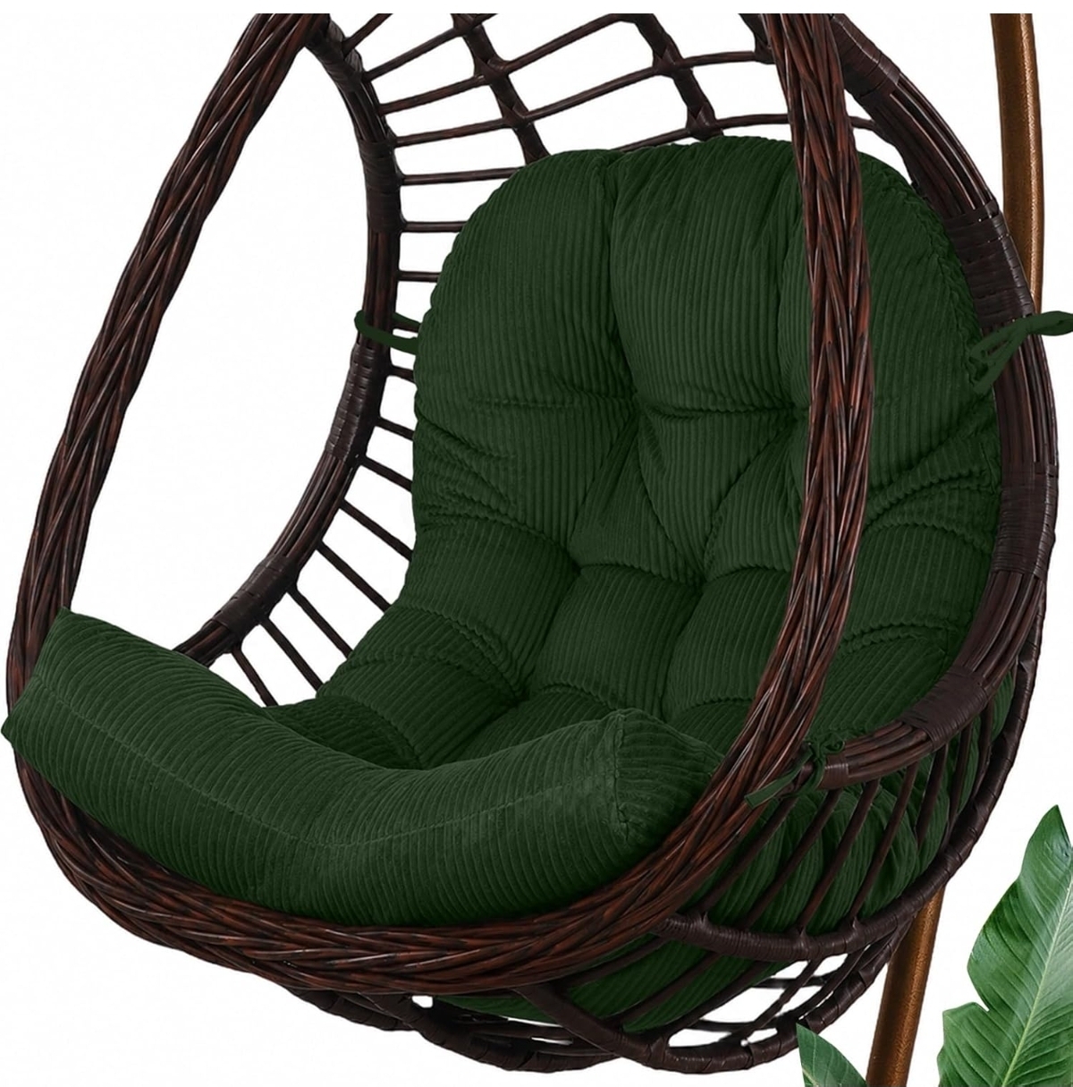 Premium 48×32" Tufted Corduroy Egg Chair Cushion – 1PC | Ultra-Plush Shredded Foam Comfort