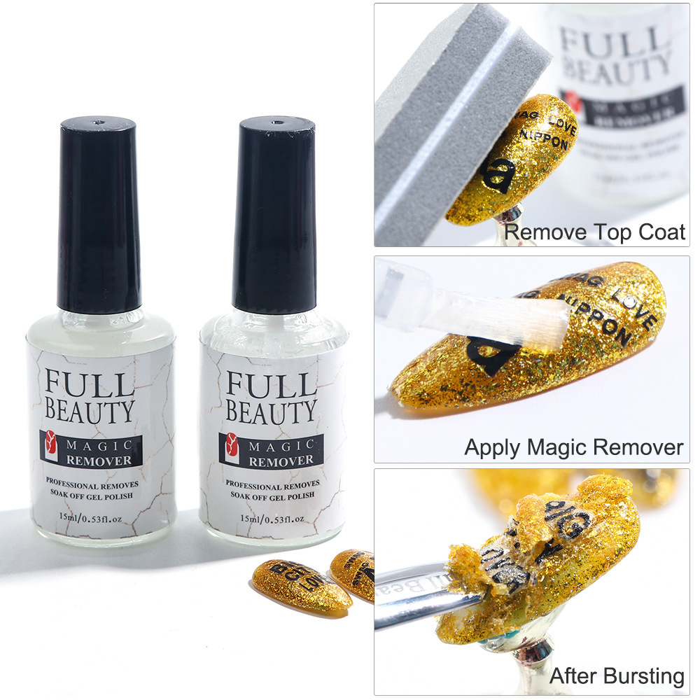 15ml Magic Burst Fast-Acting Remover Nails Gel Soak-Off & Sticky Layer Cleaner for Nails Polish Semi Permanent Deg / Kiondoa rangi ya kucha cha gel view 6