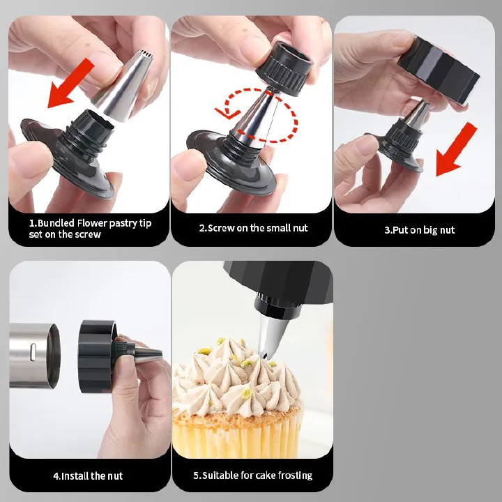 Stainless Steel Cookies Press Cookie Press Kit for with 8 Piping Tips and 13 Discs for DIY Maker and Decorating Baking Supplies Cake Icing Decorating Set DIY Christmas Cookies and Decorating