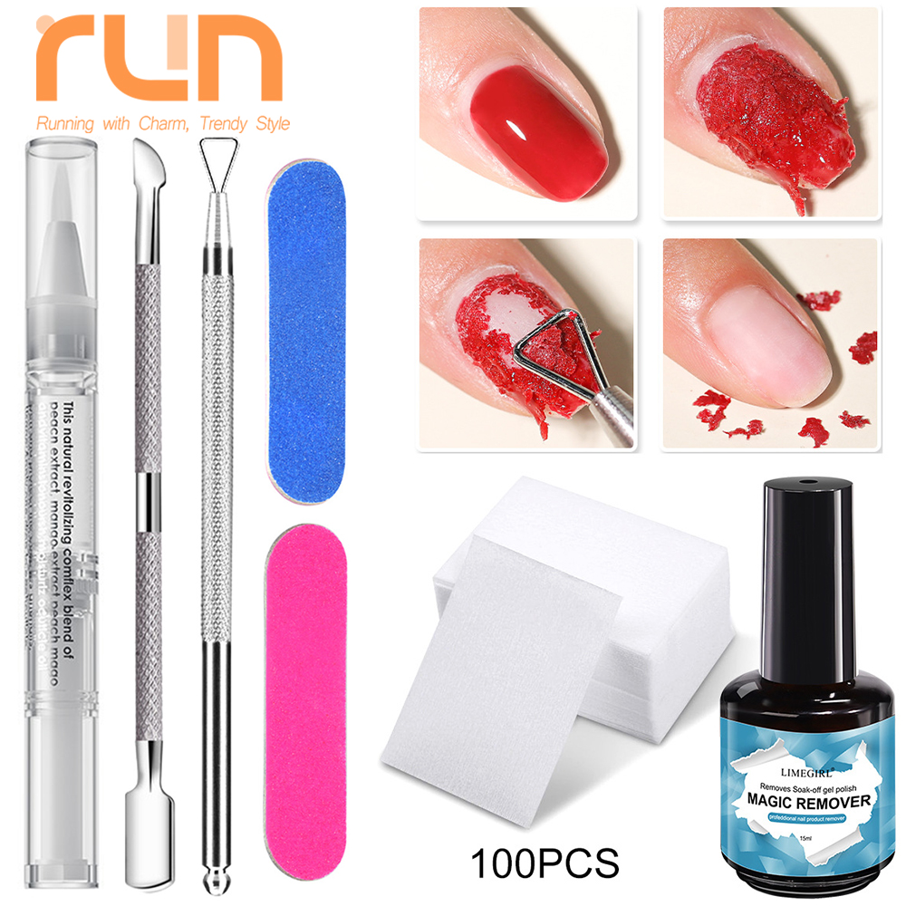 15ml Fast-Acting Gel Nail Polish Remover – Soak-Off & Sticky Layer Cleaner for Nails / Kiondoa rangi ya kucha cha gel