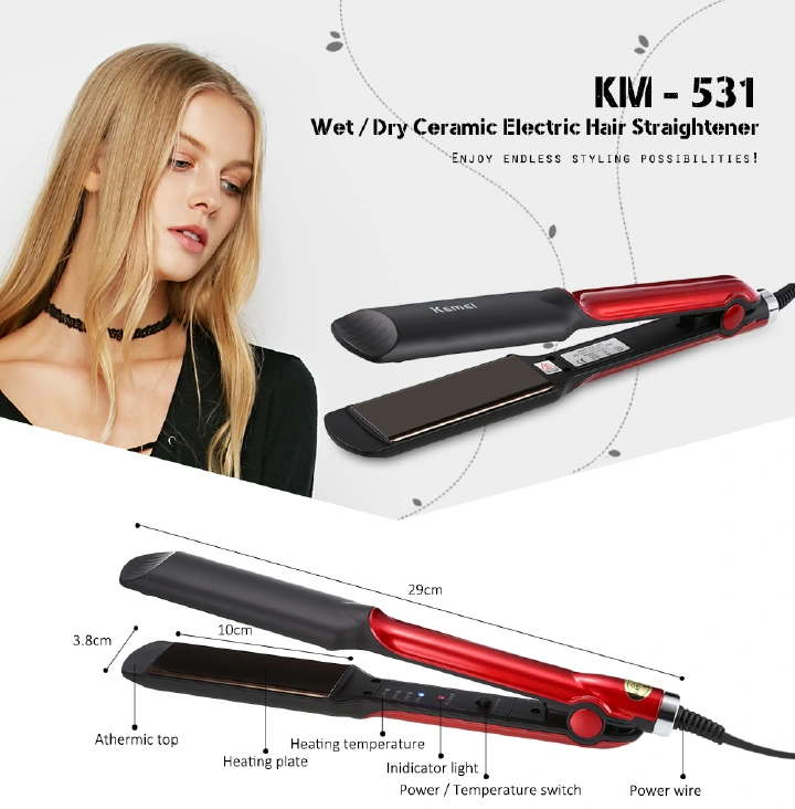 2 in 1 Hair Straightener Ceramic Flat Iron & Hair Curler – versatile styling tool for straightening and curling, fast heat-up, smooth ceramic plates, anti-frizz finish, and salon-quality results for a