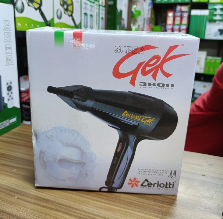 Ceriotti Super GEK3800 Professional Salon Hair Dryer – High Power Fast Drying Blow Dryer with Premium Accessories for Smooth Styling, Lightweight Design & All Hair Types