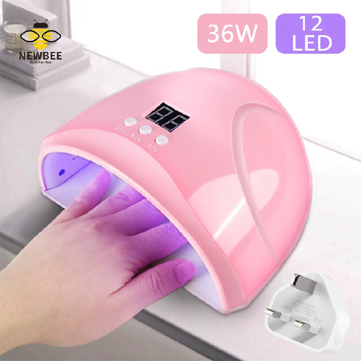 36W UV LED Nail Lamp Nail Dryer for Gel Polish, USB Powered Nail Curing Machine with Plug, Professional UV and LED Gel Nail Light for Home and Salon Manicure