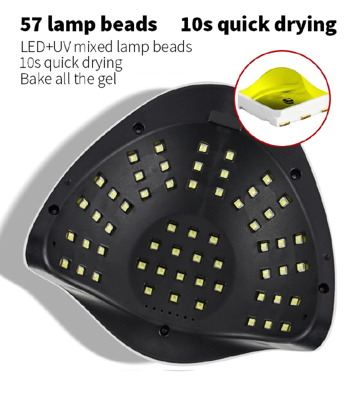 SUN X7 Max 180W UV LED Nail Lamp with 57 LED Beads, Professional Nail Dryer for Gel Polish, Auto Sensor Quick-Drying Manicure Lamp, Phototherapy UV Light for Salon and Home Use