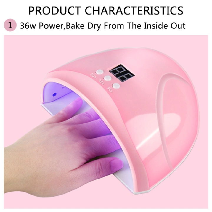 36W UV LED Nail Lamp 12 Lights Gel Nail Curing Dryer – Professional USB & Plug-in Nail Light for Fast Drying, Home & Salon Manicure and Pedicure Use
