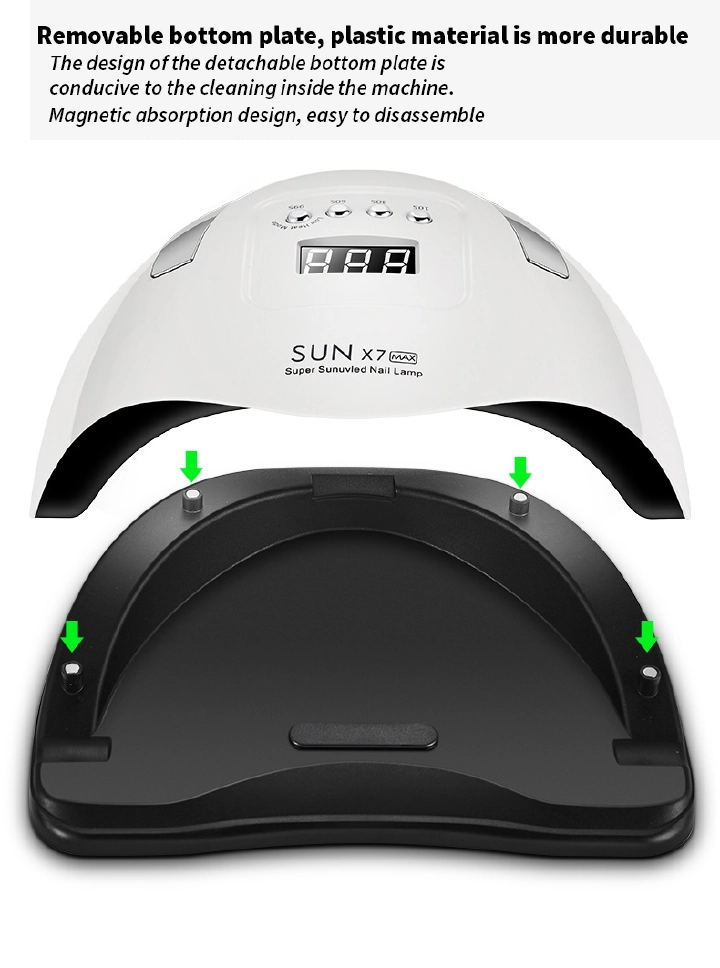 SUN X7 Max 180W UV LED Nail Lamp with 57 LED Beads, Professional Nail Dryer for Gel Polish, Auto Sensor Quick-Drying Manicure Lamp, Phototherapy UV Light for Salon and Home Use