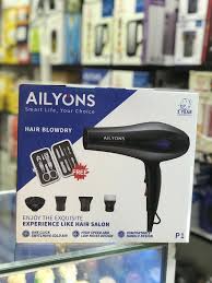 Ailyons Professional Hair Blow Dry Hair Dryer 2200W with Styling Accessories – fast drying powerful motor, 3 heat settings & 3 speed levels, includes nozzle and comb attachments for versatile salon-qu