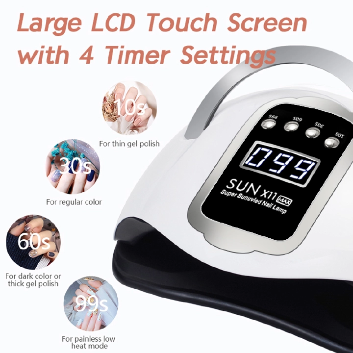 SUN X11 280W UV LED Nail Lamp, Professional Gel Polish Nail Dryer with Motion Sensor, Fast-Curing UV Light for Manicure and Pedicure, Salon and Home Nail Care Machine[Free Gift]