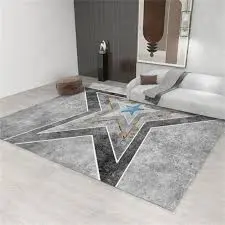 Luxury Modern 3D Visual Effects Soft Velvet Living Room Area Carpet 7x10 Feet, Premium Anti-Slip Large Floor Rug with Elegant Geometric Pattern for Bedroom, Dining Space and Contemporary Home Decor