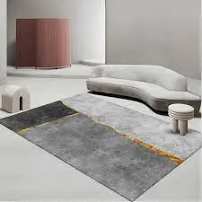 Luxury Modern 3D Visual Effects Soft Velvet Living Room Area Carpet 7x10 Feet, Premium Anti-Slip Large Floor Rug with Elegant Geometric Pattern for Bedroom, Dining Space and Contemporary Home Decor