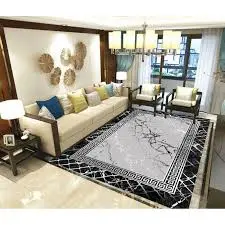 Luxury Modern 3D Visual Effects Soft Velvet Living Room Area Carpet 7x10 Feet, Premium Anti-Slip Large Floor Rug with Elegant Geometric Pattern for Bedroom, Dining Space and Contemporary Home Decor