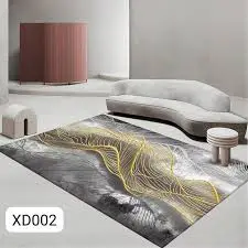 Luxury Modern 3D Visual Effects Soft Velvet Living Room Area Carpet 7x10 Feet, Premium Anti-Slip Large Floor Rug with Elegant Geometric Pattern for Bedroom, Dining Space and Contemporary Home Decor