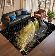 Luxury Modern 3D Visual Effects Soft Velvet Living Room Area Carpet 7x10 Feet, Premium Anti-Slip Large Floor Rug with Elegant Geometric Pattern for Bedroom, Dining Space and Contemporary Home Decor