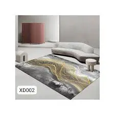 Luxury Modern 3D Visual Effects Soft Velvet Living Room Area Carpet 7x10 Feet, Premium Anti-Slip Large Floor Rug with Elegant Geometric Pattern for Bedroom, Dining Space and Contemporary Home Decor