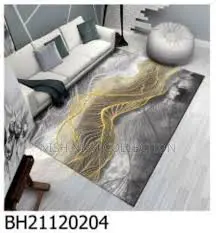 Luxury Modern 3D Visual Effects Soft Velvet Living Room Area Carpet 7x10 Feet, Premium Anti-Slip Large Floor Rug with Elegant Geometric Pattern for Bedroom, Dining Space and Contemporary Home Decor