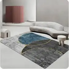 Luxury Modern 3D Visual Effects Soft Velvet Living Room Area Carpet 7x10 Feet, Premium Anti-Slip Large Floor Rug with Elegant Geometric Pattern for Bedroom, Dining Space and Contemporary Home Decor