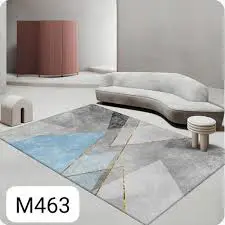 Luxury Modern 3D Visual Effects Soft Velvet Living Room Area Carpet 7x10 Feet, Premium Anti-Slip Large Floor Rug with Elegant Geometric Pattern for Bedroom, Dining Space and Contemporary Home Decor