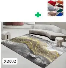 Luxury Modern 3D Visual Effects Soft Velvet Living Room Area Carpet 7x10 Feet, Premium Anti-Slip Large Floor Rug with Elegant Geometric Pattern for Bedroom, Dining Space and Contemporary Home Decor
