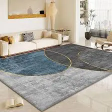 Luxury Modern 3D Visual Effects Soft Velvet Living Room Area Carpet 7x10 Feet, Premium Anti-Slip Large Floor Rug with Elegant Geometric Pattern for Bedroom, Dining Space and Contemporary Home Decor