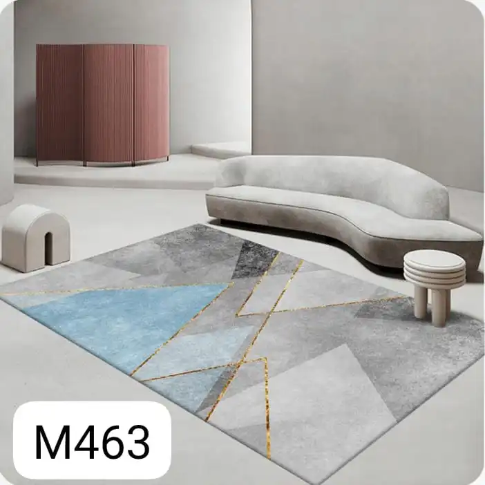Luxury Modern 3D Visual Effects Soft Velvet Living Room Area Carpet 7x10 Feet, Premium Anti-Slip Large Floor Rug with Elegant Geometric Pattern for Bedroom, Dining Space and Contemporary Home Decor