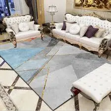 Luxury Modern 3D Visual Effects Soft Velvet Living Room Area Carpet 7x10 Feet, Premium Anti-Slip Large Floor Rug with Elegant Geometric Pattern for Bedroom, Dining Space and Contemporary Home Decor