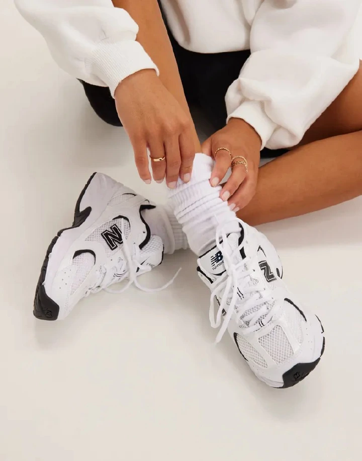 🔥(ON OFFER) 🔥 New (NB) Balance 530 Premium White Chunky Sneakers – Lightweight Breathable Casual Running & Streetwear Shoes for Men & Women