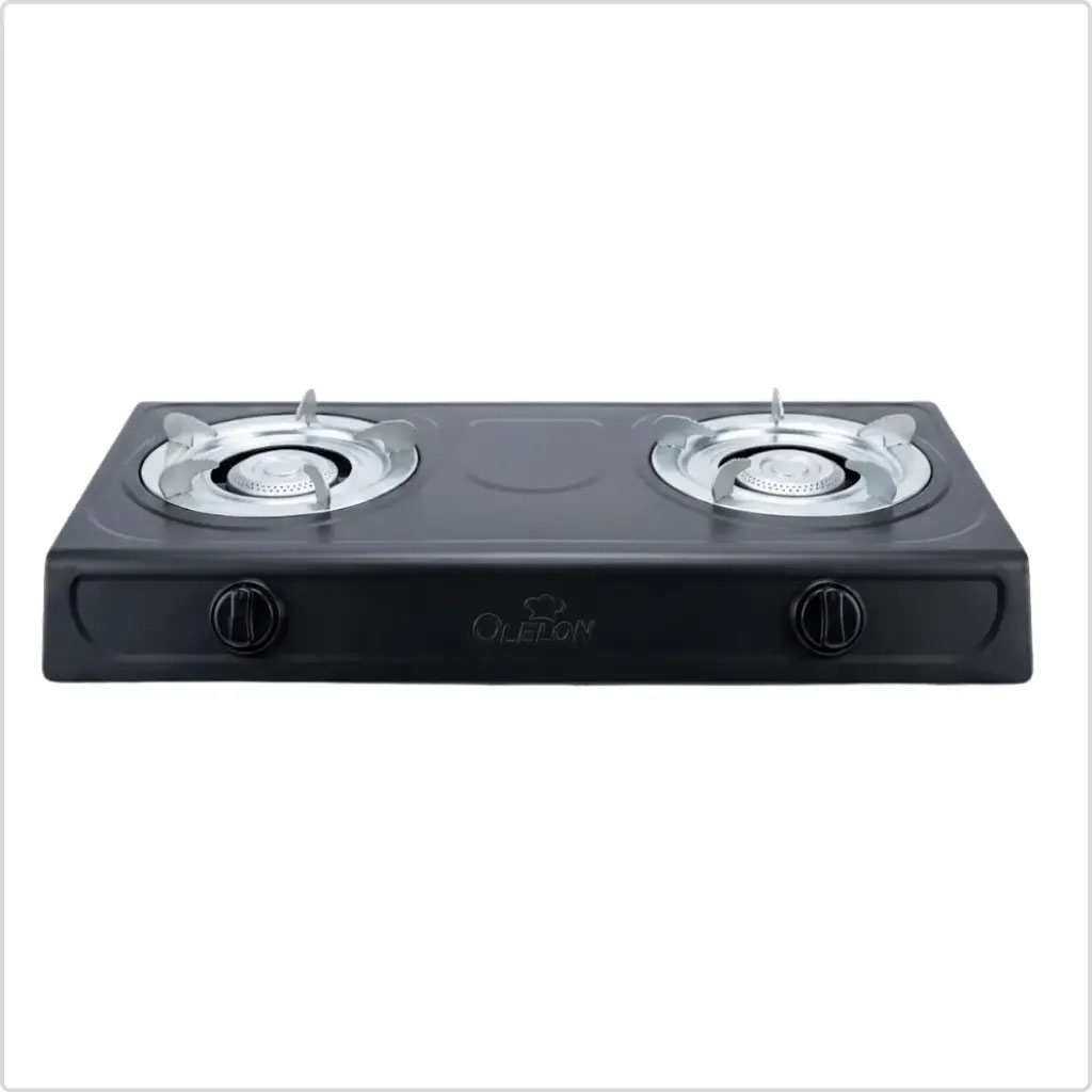 [CLEARANCE SALE!!] OLELON Double Burner, Auto Ignition Stainless Steel Gas Cooker +6Kg Regulator +Gas Pipe+Clips