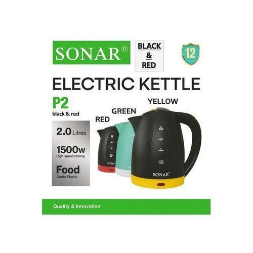 SONAR P2 2ltrs Plastic Electric Kettle, Automatic Hot Water Boiler or Heater Jug Auto Shutoff CAPACITY AND MOST DURABLE KETTLE ON MARKET WITH A 1 YEAR WARRANTY FOR YOU BELOVED CUSTOMER..