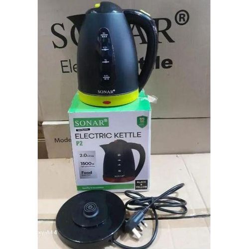 SONAR P2 2ltrs Plastic Electric Kettle, Automatic Hot Water Boiler or Heater Jug Auto Shutoff CAPACITY AND MOST DURABLE KETTLE ON MARKET WITH A 1 YEAR WARRANTY FOR YOU BELOVED CUSTOMER..