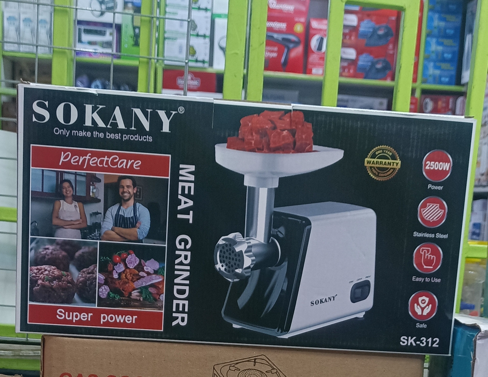 READY TO PICK💦Sokany Meat Grinder, 2500W Max Stainless Steel Meat Grinder Electric,Heavy Duty Meat Mincer Machine with Sausage Stuffer Tube & Kubbe Kit for Home Kitchen Use🥀designed for continuous u