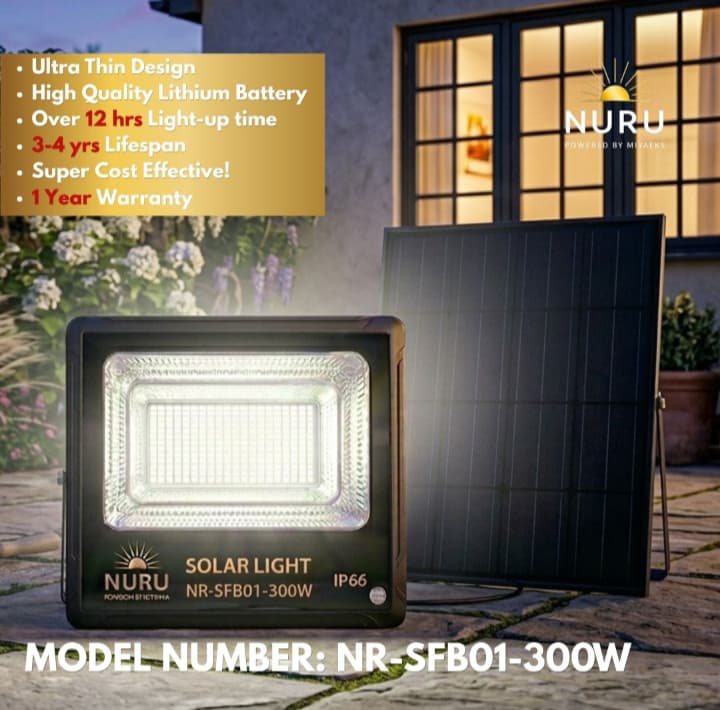 🔥🔥Solar Light NURU 300W Solar Floodlight IP66 Waterproof Outdoor Security Light + Solar Panel + Remote‼️‼️high-power solar security light delivers reliable illumination without wiring. The included