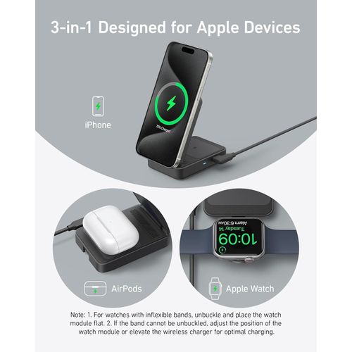 MagGo Wireless Charging Station (Foldable 3-in-1)