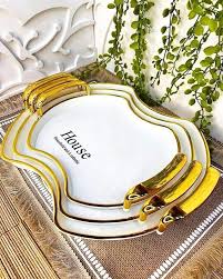 3Pc Serving Tray Set, Durable Lightweight Food Serving Trays for Tea, Coffee, Snacks and Meals, Easy-Clean Kitchen Dining Trays for Home, Office, Restaurant and Entertaining
