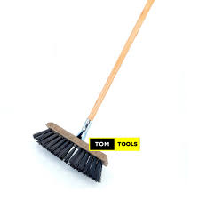 Teepee Bass Hard Broom with Handle, Heavy Duty Outdoor Sweeping Broom with Tough Durable Bristles for Garage, Compound, Rough Surfaces and Everyday Home Cleaning
