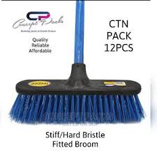 Teepee Bass Hard Broom with Handle, Heavy Duty Outdoor Sweeping Broom with Tough Durable Bristles for Garage, Compound, Rough Surfaces and Everyday Home Cleaning