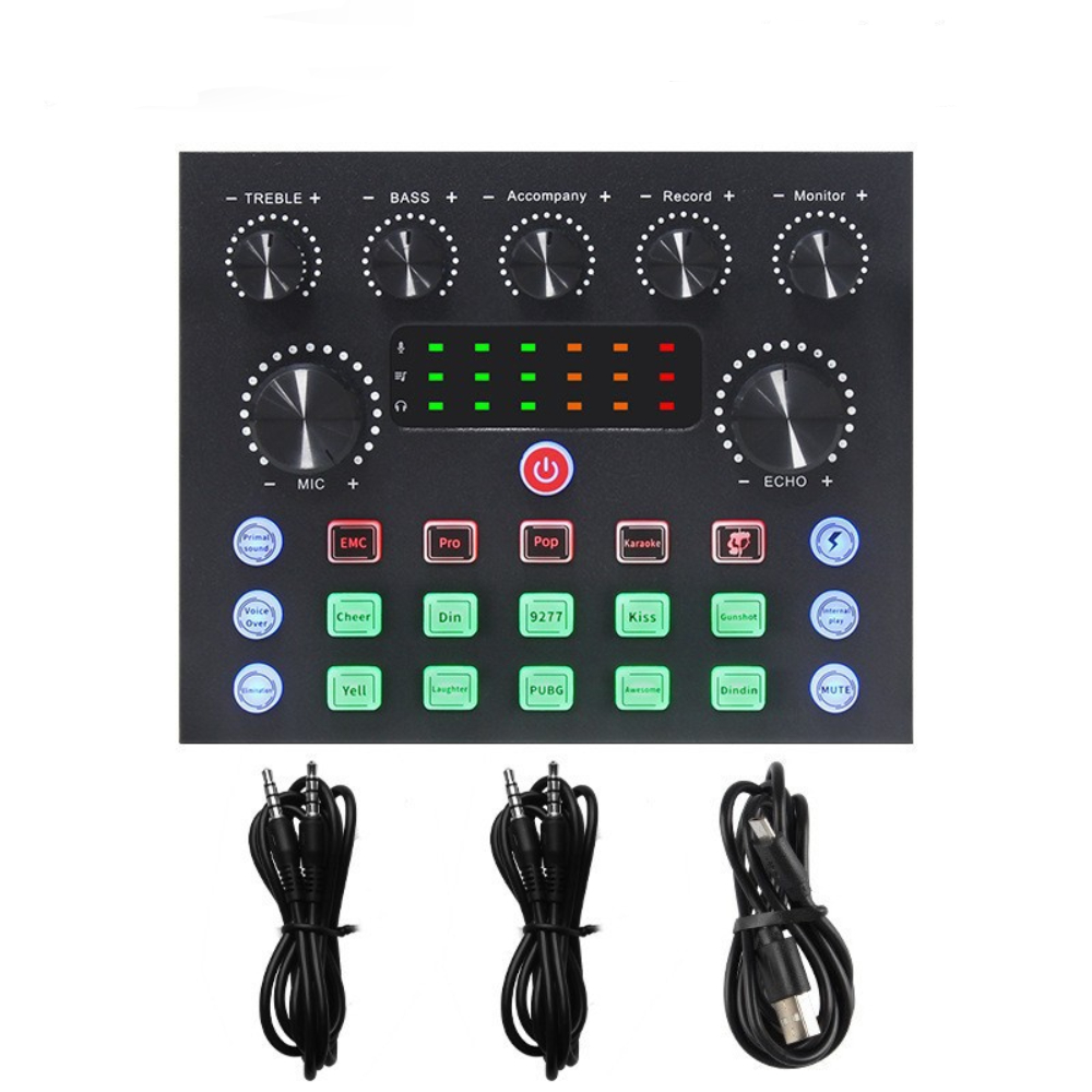 BM800 Condenser Microphone Kit with Metallic Stand + V8S Live Sound Card  Streaming, Podcasting & Recording DJ Sound effects