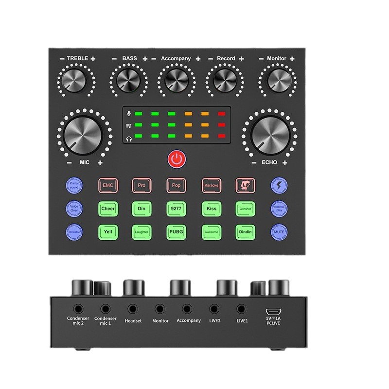 BM800 Condenser Microphone Kit with Metallic Stand + V8S Live Sound Card  Streaming, Podcasting & Recording DJ Sound effects