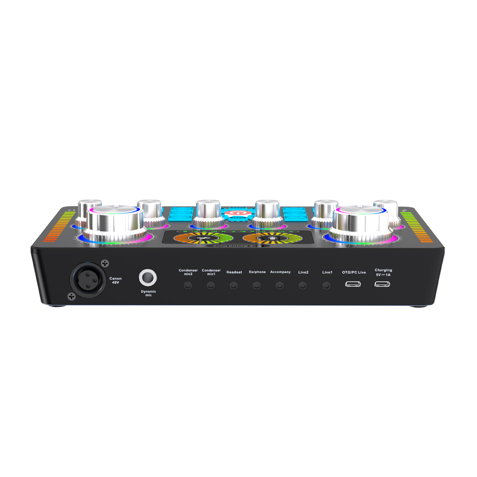 BM800 Condenser Microphone With Metallic Stand + Q7 Live Sound Card Bluetooth Mixer, RGB Controls, DSP Noise Reduction For Live Streaming Podcast Recording DJ Sound Effects