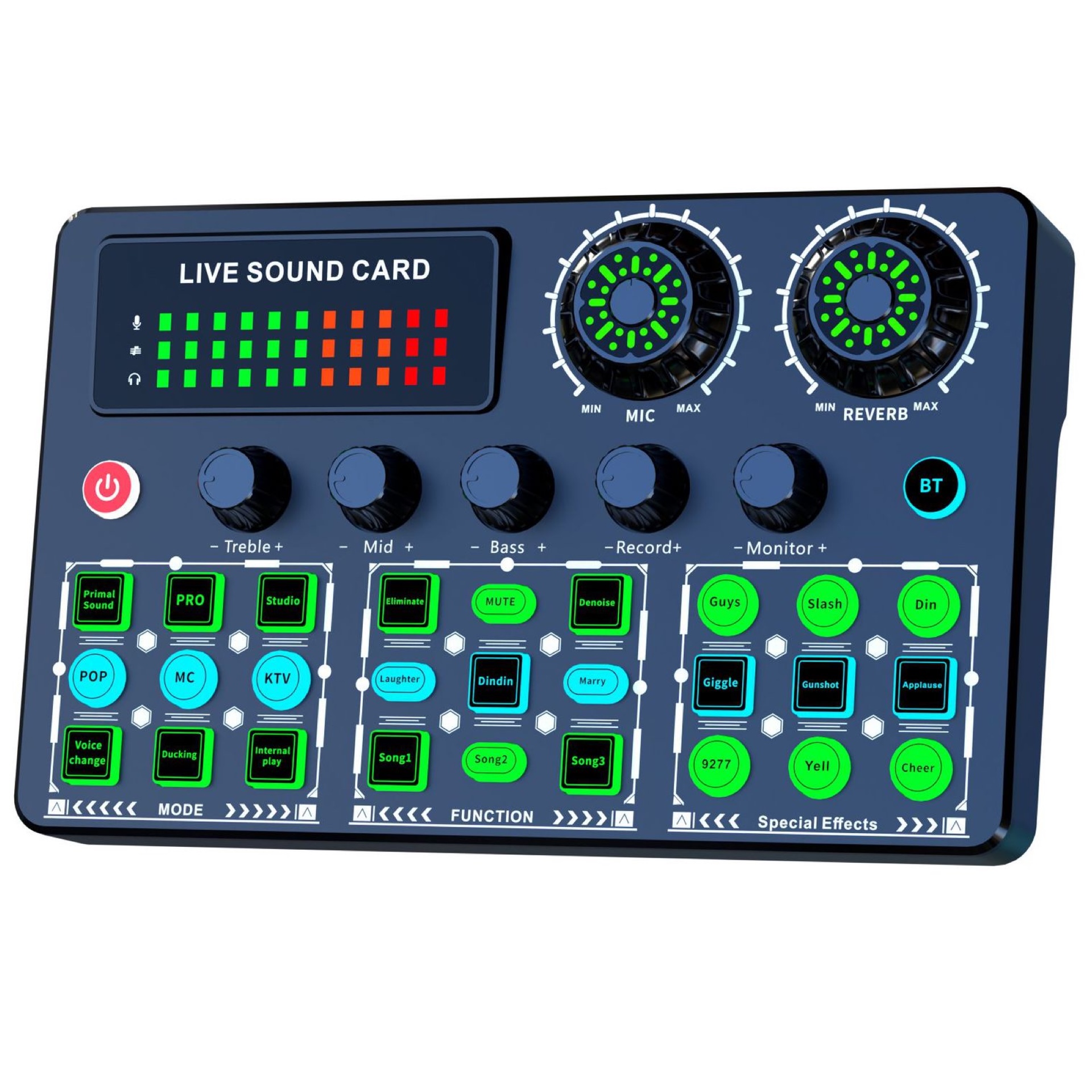 BM800 Condenser Microphone With Metallic Boom Arm Stand + V99 Live Sound Card Bluetooth Mixer, DSP Noise Reduction, Voice Effects For Live Streaming Recording Podcast