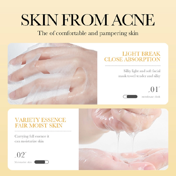 5PCS Face Masks Vitamin E Manuka Honey Mask Sheet Pores Moisturizing Oil-Control Anti-Aging Replenishment Face Care Skin Care Facial Masks Personal Care...