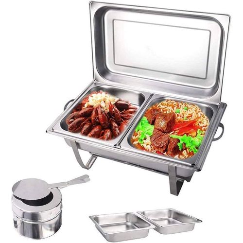 🔥JUST FOR YOU🥀Heavy Gauge Stainless Steel Chaffing Dish - Double Tray - 11ltr✔️keep food that is already cooked warm. Helps to keep the food hygienic and safe, freshness is not the only thing you ca