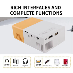 Powerful Mini Projector Portable Home Theater Powerful Native Support HDMI USB Connection Small Size for Outdoor Movie Night for Outdoor Camping &Drive-in Home Theater