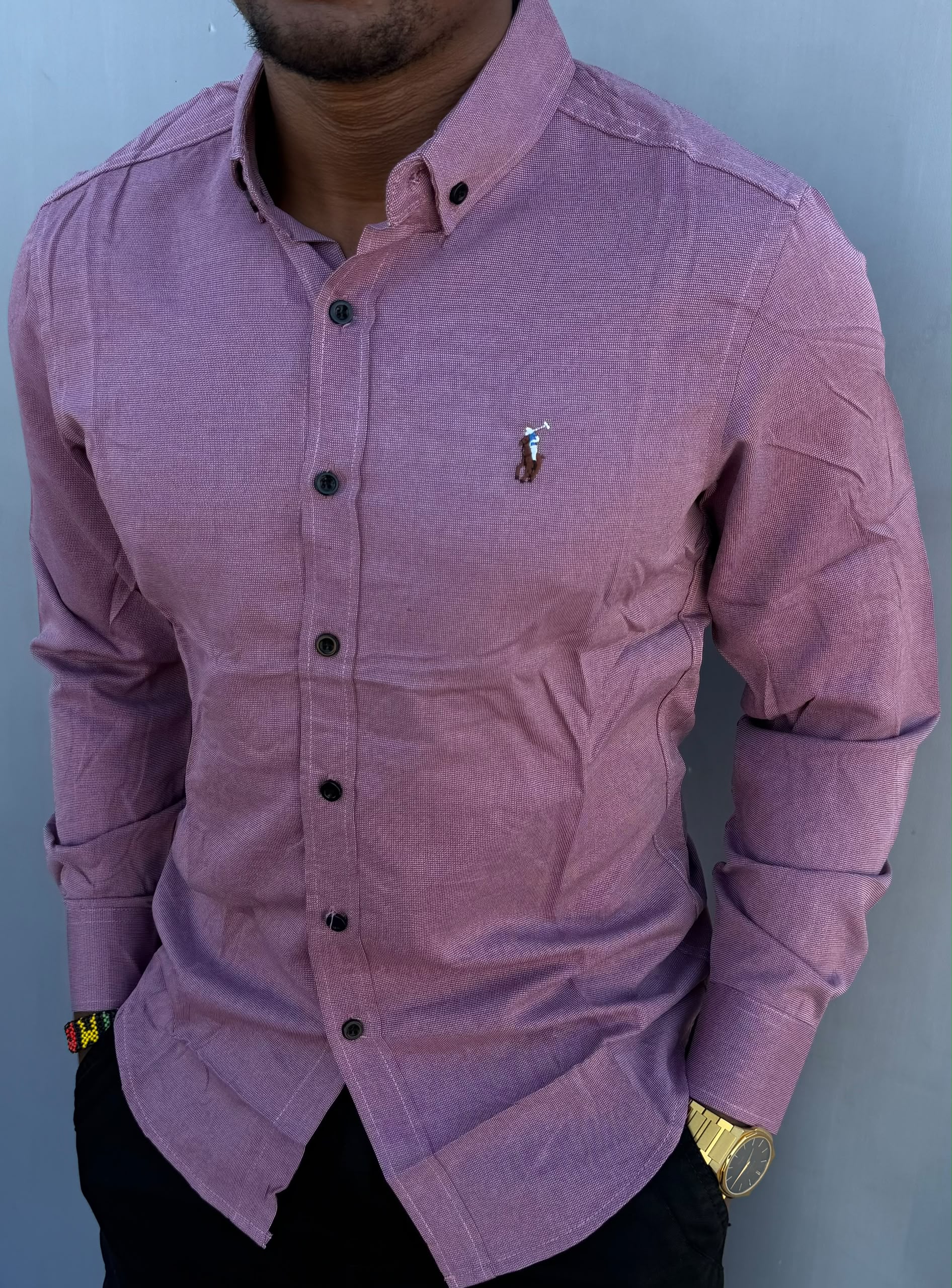 New Arrival Men’s Premium Long Sleeve Button-Down Polo Shirt –New Fashion Smart Casual & Office Wear Men's Clothing