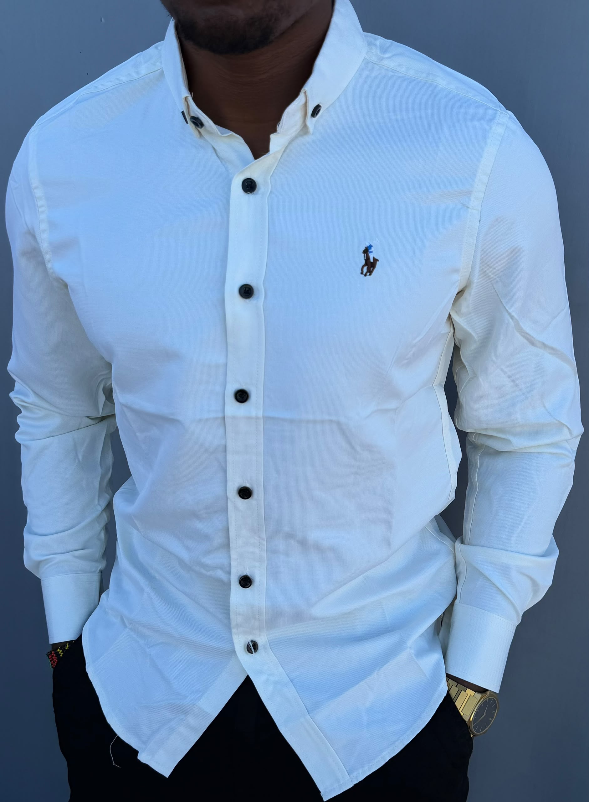 New Arrival Men’s Premium Long Sleeve Button-Down Polo Shirt –New Fashion Smart Casual & Office Wear Men's Clothing